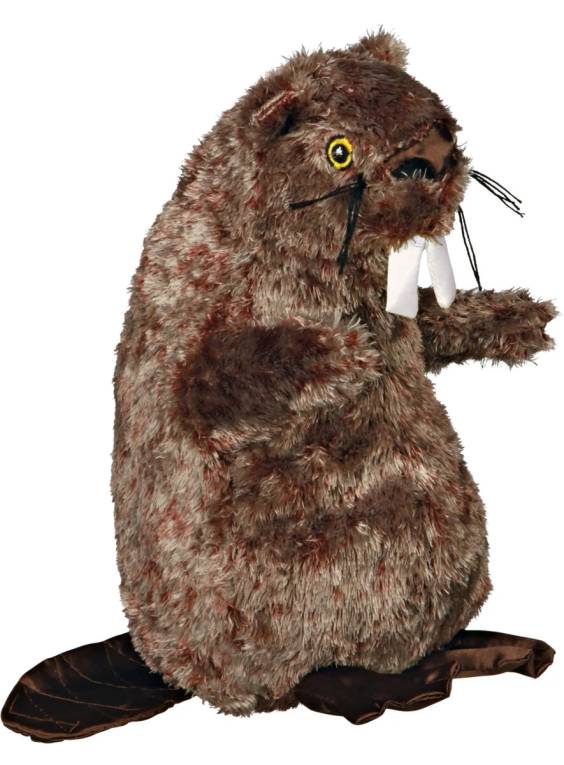 Peluche doudou Castor marron foncé 27 cm pour chien
