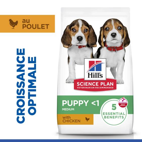 Hill's Science Plan croquettes Canine Puppy Medium Poulet pour Chien