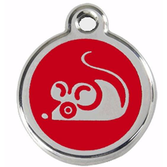 Médaille souris rouge petite pour Chat