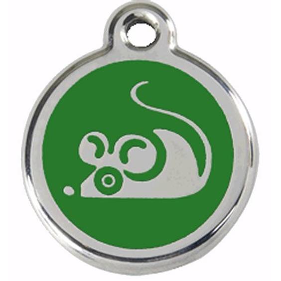 Médaille souris vert petite pour Chat