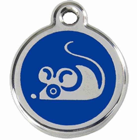 Médaille souris bleue petite pour Chat