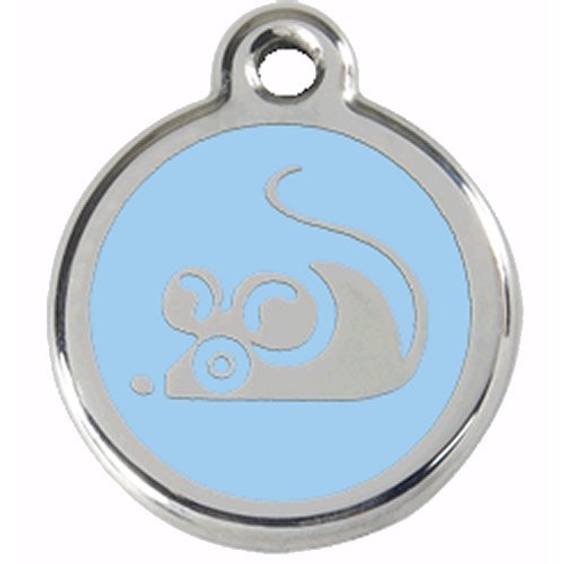 Petite médaille souris bleu clair pour Chat