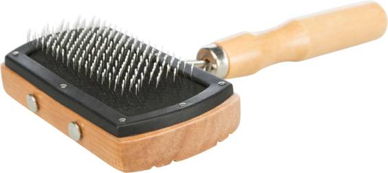 Brosse de toilettage souple design en bois 18 cm pour chien et chat