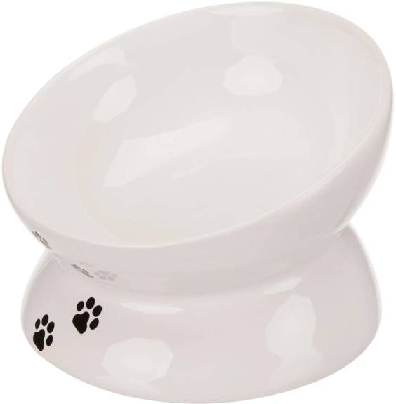 Gamelle orthopédique surélevée pour chat blanche