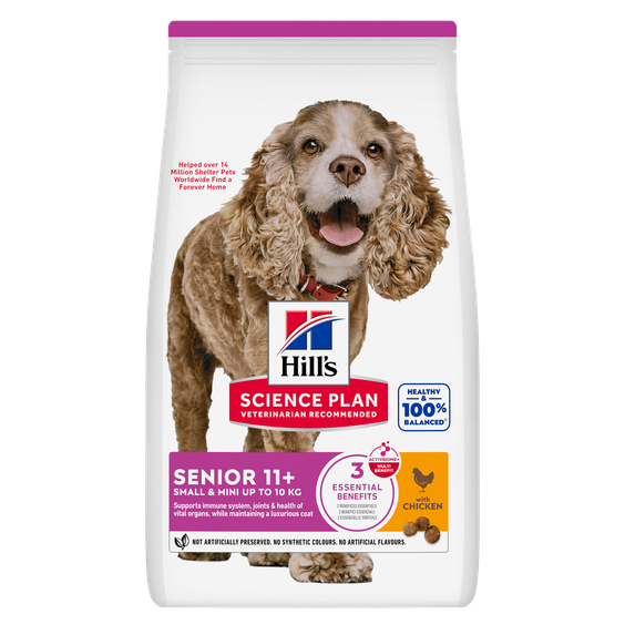 Hill's Science Plan croquettes Canine Senior 11+ Small & Miniature poulet pour Chien