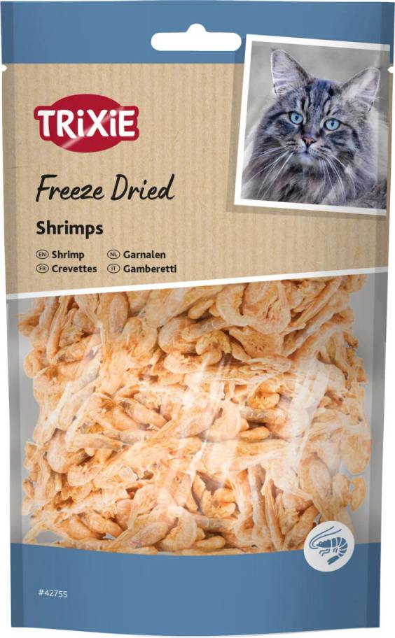 Friandise de crevettes lyophilisées pour chat