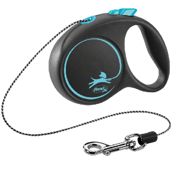 FLEXI Laisse enrouleur cordon Black Design bleu pour Chien