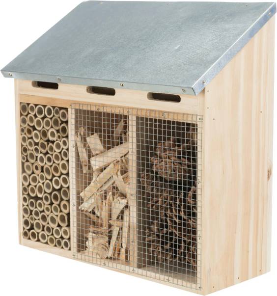 Hôtel à insectes rectangle en bois 30 x 30 cm
