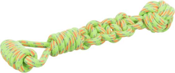 Corde de jeu avec balle tressée pour chien 38 cm