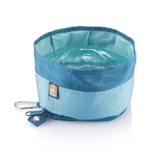 Gamelle de voyage pliable pour chien bleu