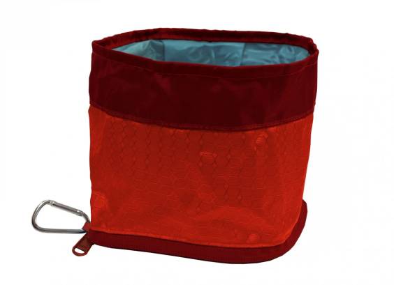 Gamelle de voyage rouge pour chien et chat