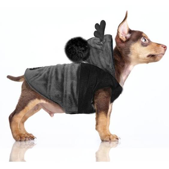 Milk & Pepper Manteau Hanki gris pour chien