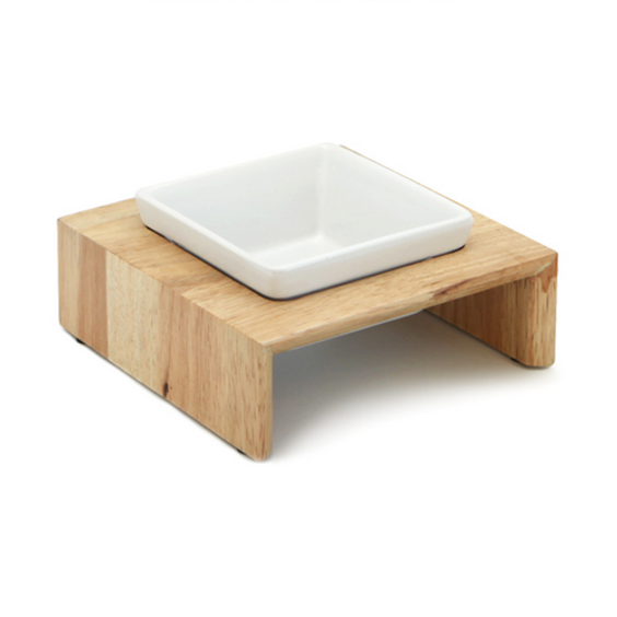 Hami Form Gamelle support Bois&Céramique pour chat et petit chien