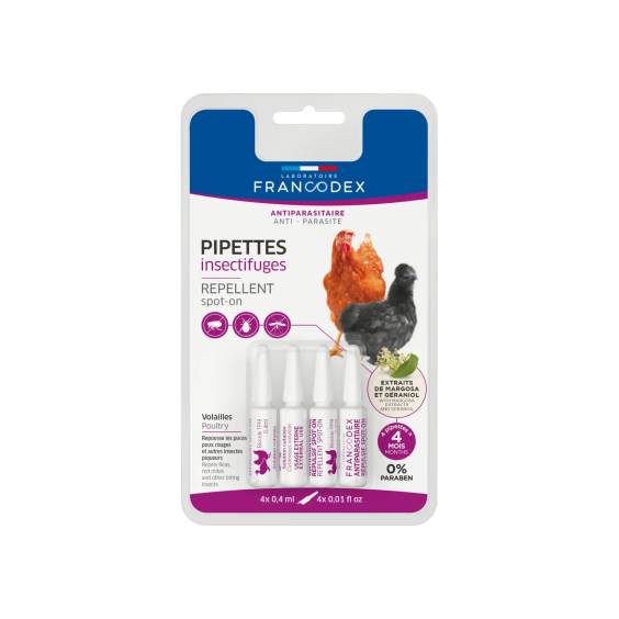 Pipettes Insectifuges pour Poule x4 Francodex