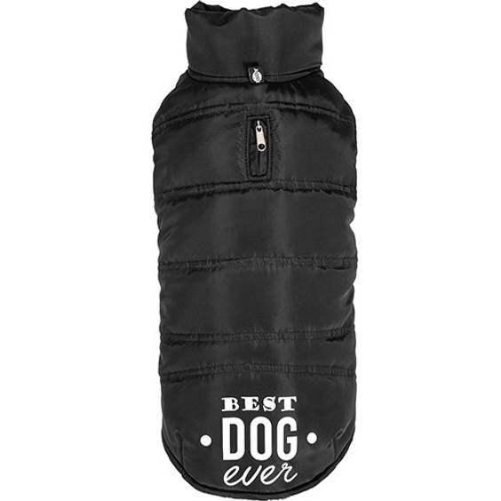 Manteau noir avec intérieur polaire pour chien