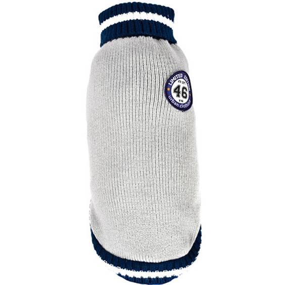 Pull en maille gris pour chien