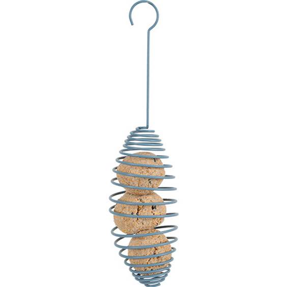 Mangeoire spirale pour boule de graisse grise pour oiseau