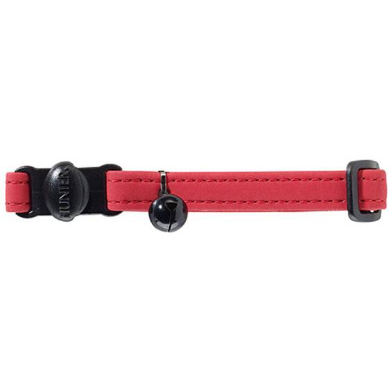 Collier chat anti-étranglement en cuir artificiel rouge Hunter