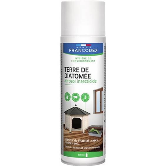Aérosol antiparasitaire Terre de Diatomée 500 ml Francodex pour Chien et Chat