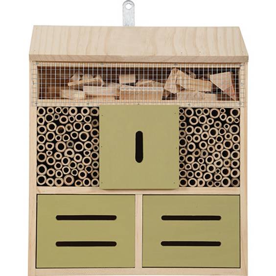 Hôtel à insectes artisanal géant en bois naturel