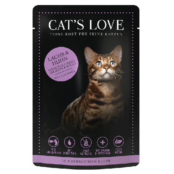 Cat's Love Sachet fraîcheur saumon et poulet 85 g pour Chat