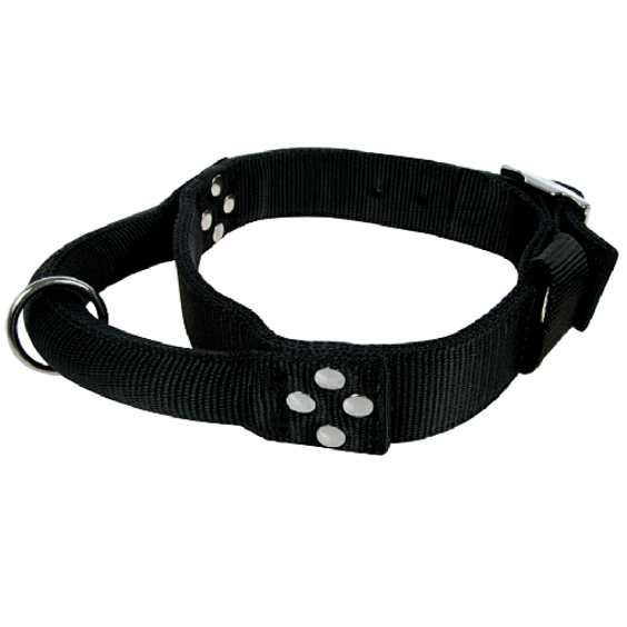 Collier avec poignée pour gros chien noir
