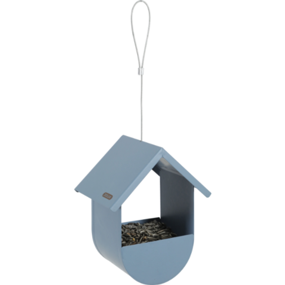 Mangeoire cabane gris orage pour oiseau
