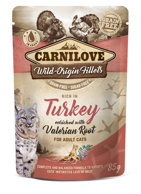 CARNILOVE Sachet fraîcheur pour chat sans céréales dinde et valériane