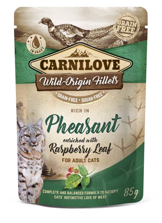 CARNILOVE Sachet fraîcheur chat sans céréales Faisan et Framboisier