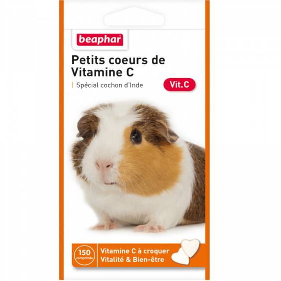 Petits cœurs de Vitamine C pour cochon d'Inde Beaphar