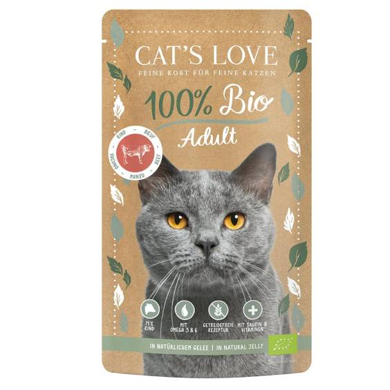 Cat's Love Sachet fraîcheur bio canard 100 g pour Chat