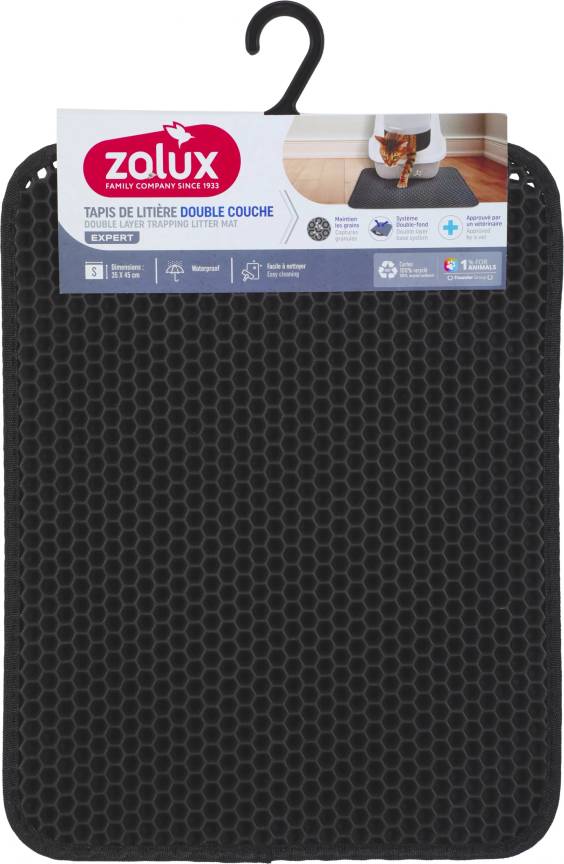 Tapis litière double couche pour chat