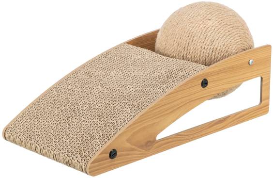 Griffoir en jute avec balle et rampe pour chat
