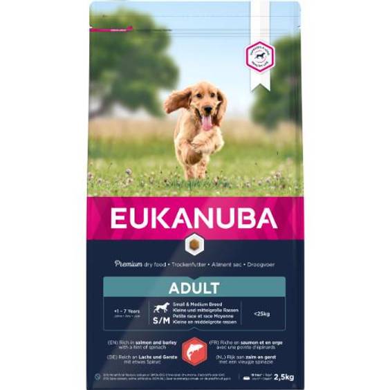 Eukanuba croquettes pour chien adulte petit et moyen saumon 12 kg