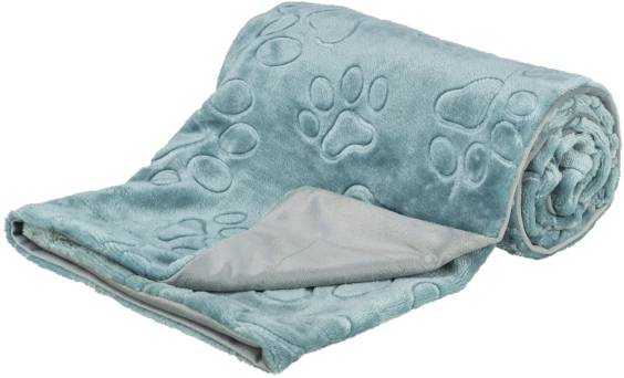 Couverture douce bleu/gris pour chien et chat - Confort et anti-allergique