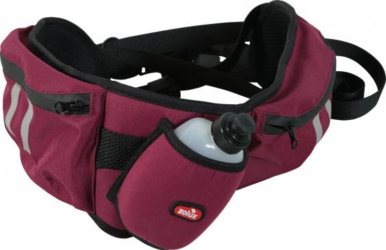 Ceinture sportive pour chien pratique, confortable et multi-poches rouge