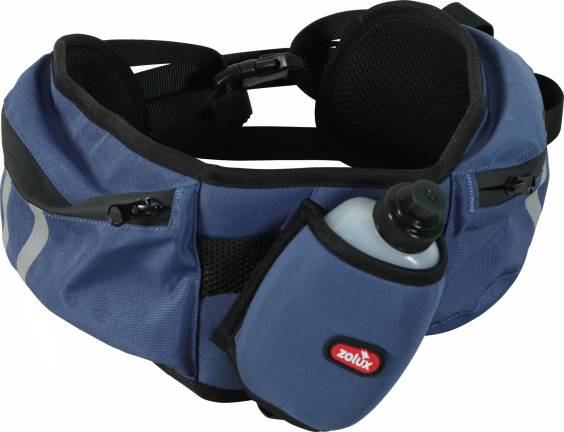 Ceinture sportive pour chien pratique confortable et multi-poches bleu