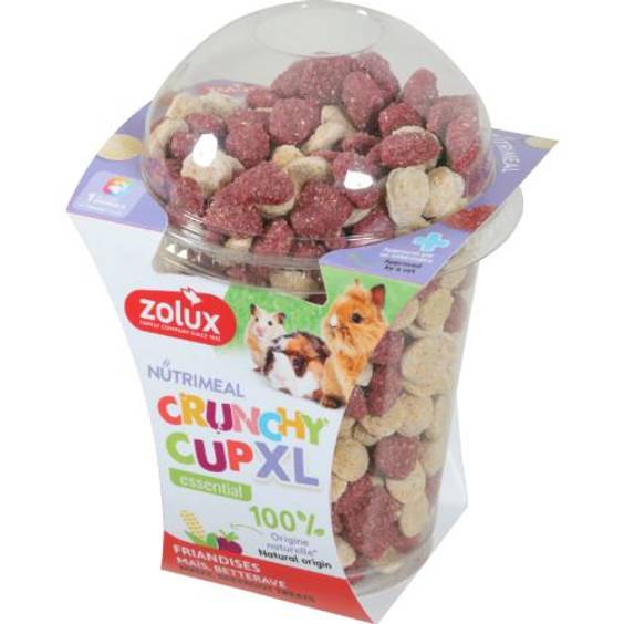 Crunchy Cup XL - Friandises naturelles pour rongeurs et lapins au maïs et betterave