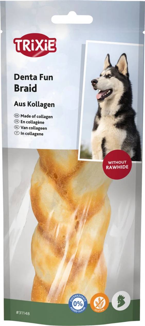 Friandises braid au collagène et au poulet pour Chien
