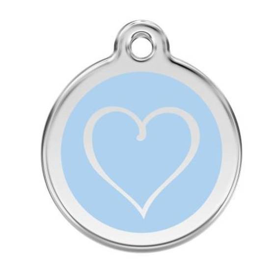 Médaille motif cœur tribal bleu clair pour chien et chat