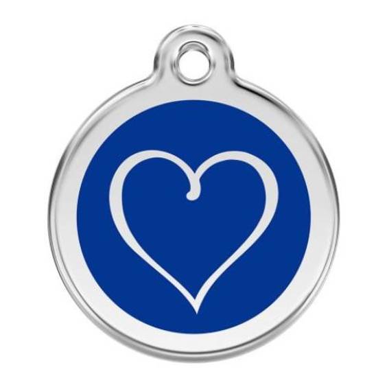Médaille motif cœur tribal bleu foncé pour chien et chat