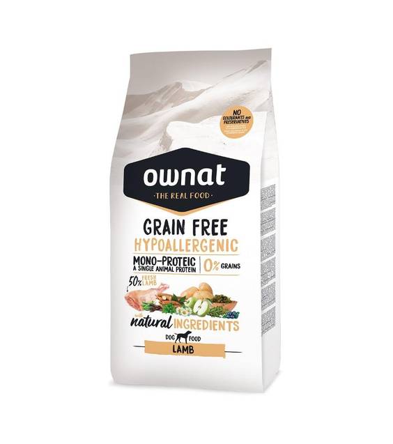 OWNAT croquettes sans céréales hypoallergéniques Agneau pour Chien