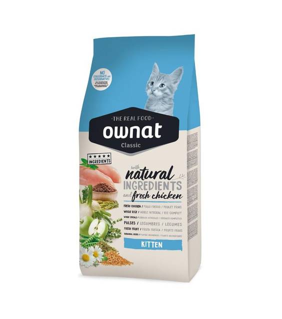 OWNAT Croquettes Classic Kitten naturelles pour chaton de 1 à 12 mois