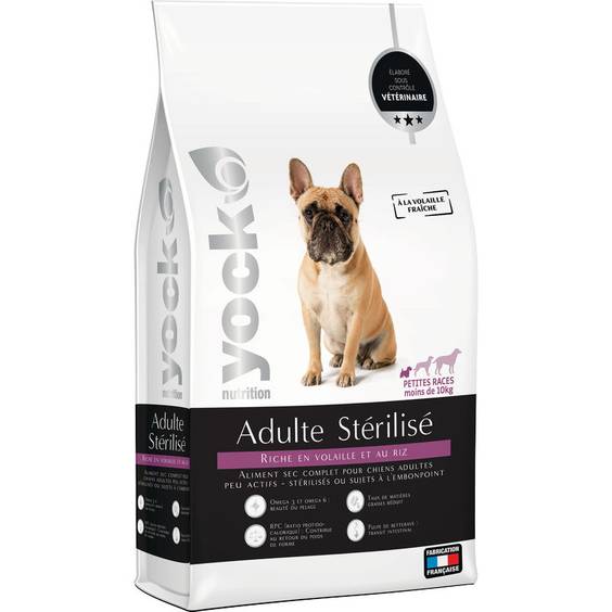 YOCK Nutrition Croquettes allégées pour petit chien adulte stérilisé en surpoids 4 kg