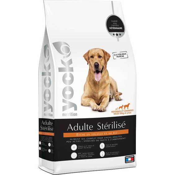 YOCK Croquettes NUTRITION pour chien stérilisé ou en surpoids moyennes et grandes races