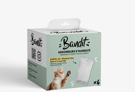 Sachets absorbeurs d'humidité x6 pour distributeur automatique de croquettes connecté Bandit 4L pour Chien et Chat