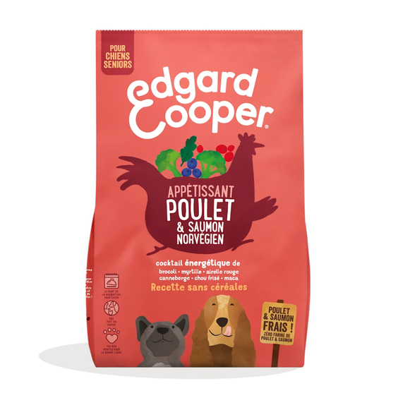 Edgard & Cooper Croquettes pour chien senior sans céréales poulet & Saumon