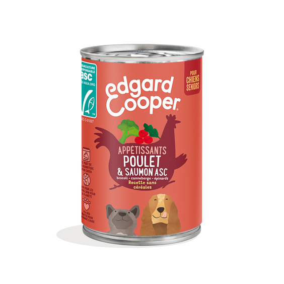 Edgard & Cooper Pâtée sans céréales pour chien senior poulet & Saumon