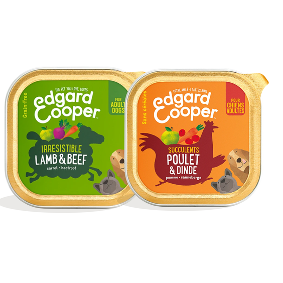 Edgard & Cooper Pack de 4 barquettes de pâtée sans céréales pour chiens adultes