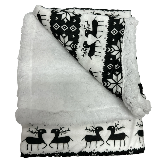 Couverture Noël Sherpa blanche pour chat & chien Mon Ami Luki